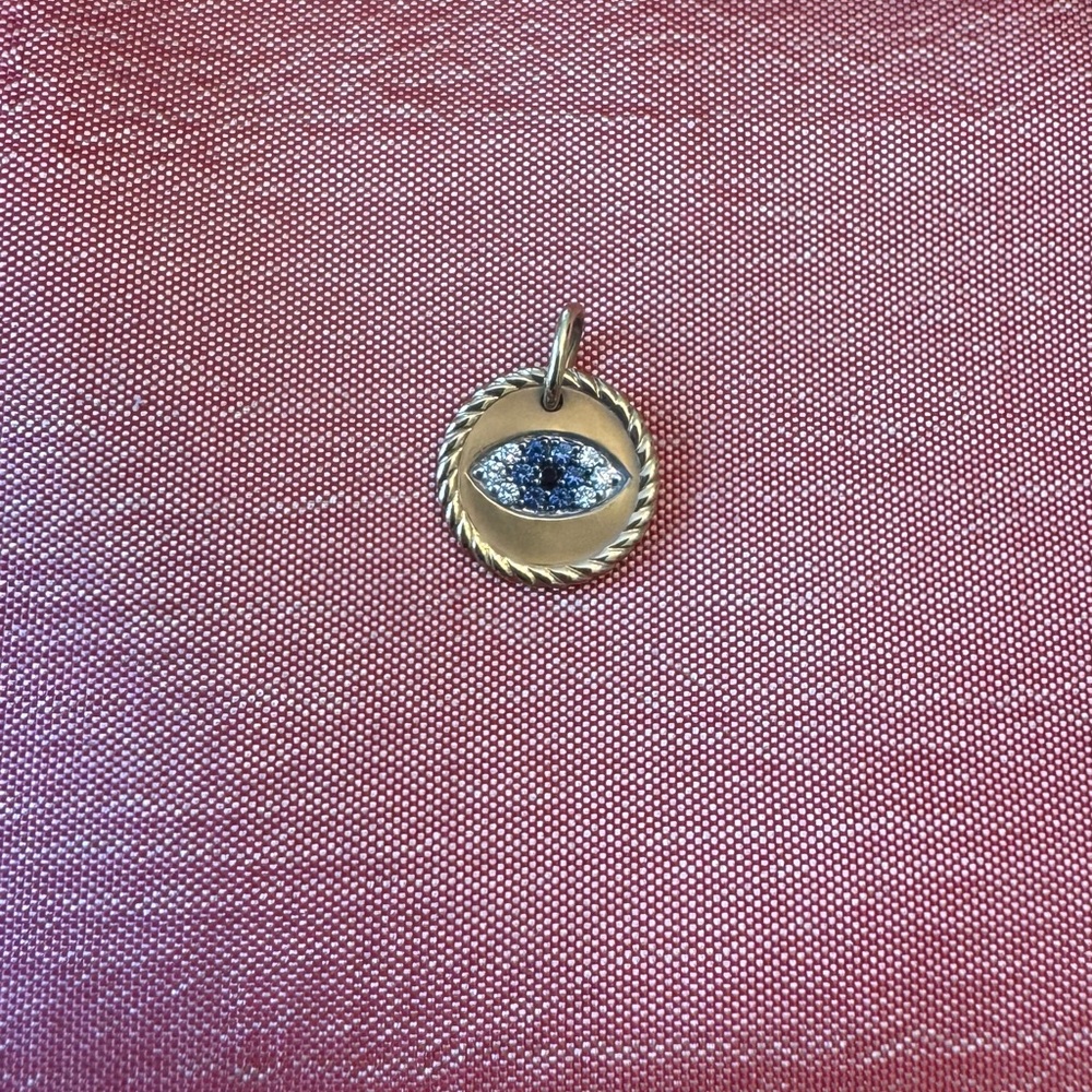 David Yurman Gold and Blue Evil Eye Amulet